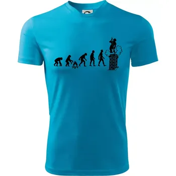 Evoluce kominík - Dětské triko sportovní (dresovina) - 146 cm/10 let ( Světlý tyrkys )