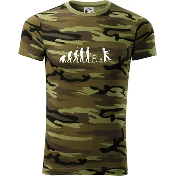 Pánské tričko Evoluce Zombie (Hana-creative) - Army CAMOUFLAGE - XL ( Zelený maskáč )