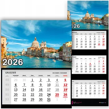 Kalendář Nástěnný Kalendář Trojdílný 2026 PŘÍRODA BEZ HRANIC Do Kanceláře Dárek Vz