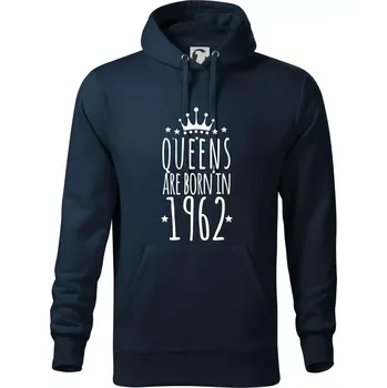 Pánská mikina Queens are born in 1962 - Mikina pánská Cape s kapucí - M ( Námořní modrá (velmi tmavá - téměř černá) )