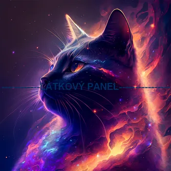 Látkový panel - Kočka - KČ-165 Velikost: 15x15cm, Materiál: Kočárkovina