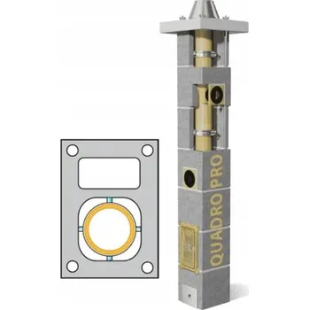 Komín Komín Schiedel Quadro Pro 6 m průměr 120 mm 28/44 Plyn +1 T-kus