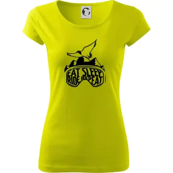 Eat sleep ride repeat - hory - Dámské triko Pure - L ( Limetková )