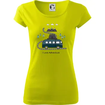 Cesta přírodou I love Adventure - Dámské triko Pure - XS ( Limetková )