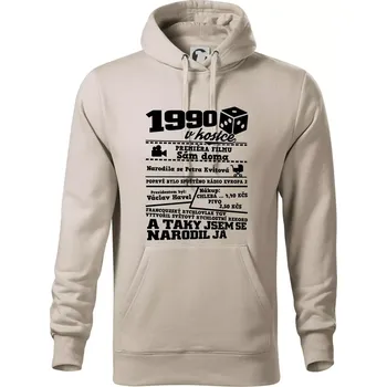 Pánská mikina 1990 v kostce - Mikina pánská Cape s kapucí - 3XL ( Ledově šedá )