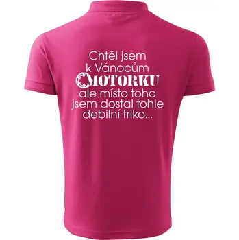 Pánská košile Chtěl jsem dostat motorku - Vánoce - Polokošile pánská Pique Polo 203 - 5XL ( Purpurová )