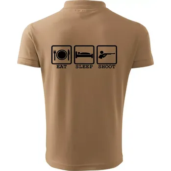 Pánská košile Eat sleep shot - Polokošile pánská Pique Polo 203 - 5XL ( Písková )