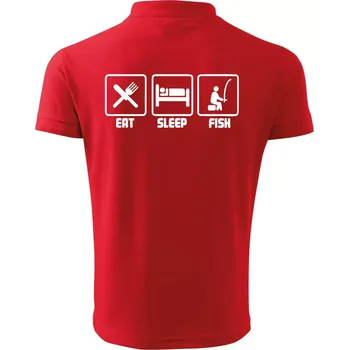 Pánská košile Rybaření - Eat sleep Fish - Polokošile pánská Pique Polo 203 - L ( Červená )