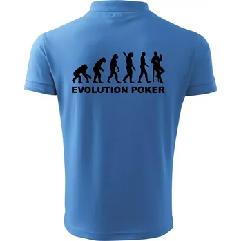 Pánská košile Evolution poker - Polokošile pánská Pique Polo 203 - 4XL ( Azurově modrá )