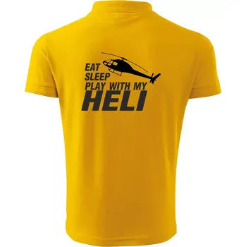 Pánská košile Eat Sleep Play With My Heli - Polokošile pánská Pique Polo 203 - M ( Žlutá )