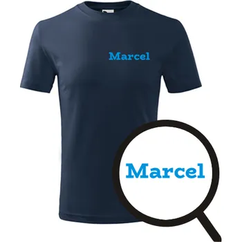 Tmavě modré dětské tričko Marcel - dětské tričko se jménem - barva tmavě modrá - velikost 8let