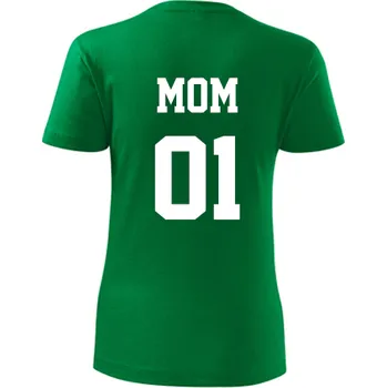 Dámské tričko Zelené dámské tričko mom - barva zelená - velikost M