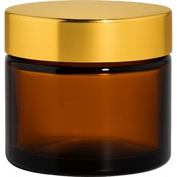 Sklenice Skleněná zavařovací sklenice hnědá 60 Ml se zlatým víčkem