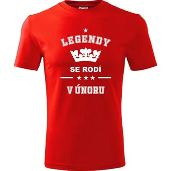 Pánské tričko Červené tričko Legendy se rodí v únoru - dárky k 60 narozeninám pro muže - barva červená - velikost XXL