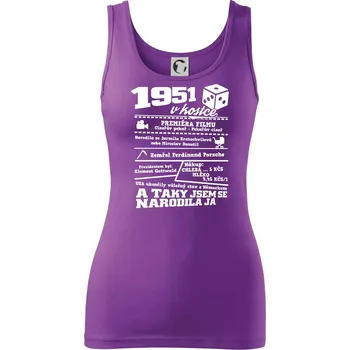Dámské tričko 1951 v kostce - Dámské tílko - XS ( Fialová )