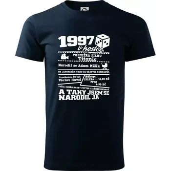 Pánské tričko 1997 v kostce - Triko extra velké (5-8XL) - 6XL ( Námořní modrá (velmi tmavá - téměř černá) )