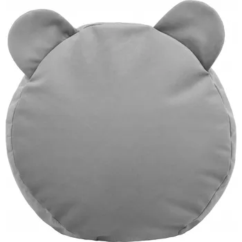 Taburet Podnožka PLUSZOVÁ dekorativní TEDDY taburet PERLOVÁ