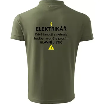 Pánská košile Elektrikář - hlavní jistič - Polokošile pánská Pique Polo 203 - 4XL ( Khaki )