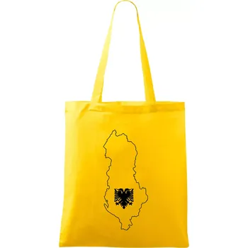 Albánie obrys mapa - Taška bavlněná - 42 x 38 cm ( Žlutá )