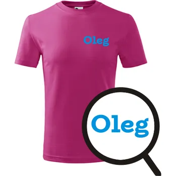 Chlapecké oblečení Purpurové dětské tričko Oleg - dětské tričko se jménem - barva purpurová - velikost 12let