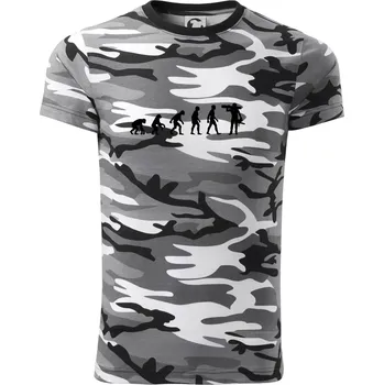 Evoluce dřevorubec - pila a kmen - Army CAMOUFLAGE - 2XL ( Šedý maskáč )