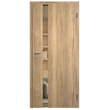 Interiérové dveře SAPELI HARMONIE KOMFORT M83 - CPL LAMINÁT - OTOČNÉ DVEŘE VČ. ZÁRUBNĚ - Dub Halifax Průchozí šířka (cm): 80, Průchozí výška (cm): 197, Typ skla: Planibel bronz