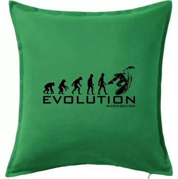 Polštář Evoluce snowboardu - Polštář 50x50 - 50x50 - Pouze potah ( Středně zelená )