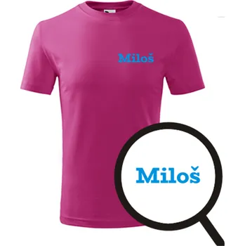 Chlapecké oblečení Purpurové dětské tričko Miloš - dětské tričko se jménem - barva purpurová - velikost 10let