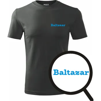 Grafitové tričko Baltazar - tričko se jménem - dárek pro Baltazara - barva antracit - velikost XXL