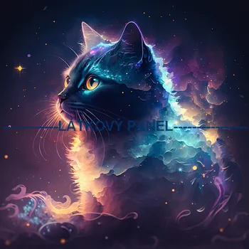 Látkový panel - Kočka - KČ-164 Velikost: 30x30cm, Materiál: Bavlna