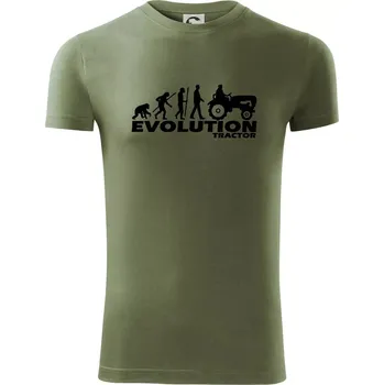 Evoluce traktor - Viper FIT - Pánské zůžené tričko - XL ( Khaki )