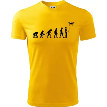 Dron evoluce - Dětské triko sportovní (dresovina) - 146 cm/10 let ( Žlutá )