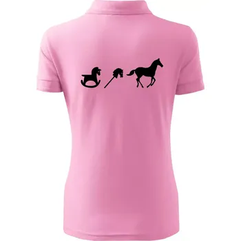 Evoluce koně - Polokošile dámská Pique Polo - 2XL ( Růžová )