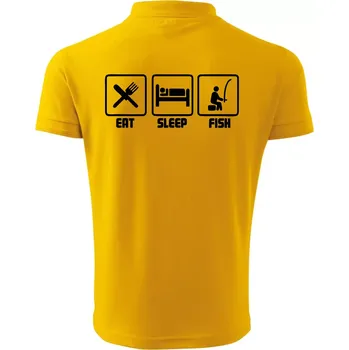 Pánská košile Rybaření - Eat sleep Fish - Polokošile pánská Pique Polo 203 - S ( Žlutá )