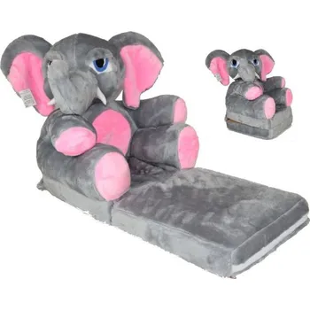 dětské křeslo MAXMAX Dětské plyšové rozkládací křesílko SLON růžová