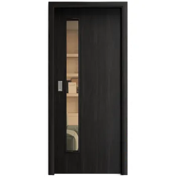 Interiérové dveře SAPELI ELEGANT KOMFORT M60 - CPL LAMINÁT - POSUVNÉ DVEŘE VČ. ZÁRUBNĚ - Ořech královský Průchozí šířka (cm): 80, Průchozí výška (cm): 197, Typ skla: Planibel bronz