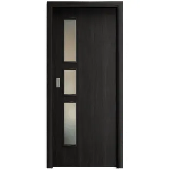 Interiérové dveře SAPELI ELEGANT KOMFORT M33 - CPL LAMINÁT - POSUVNÉ DVEŘE VČ. ZÁRUBNĚ - Ořech královský Průchozí šířka (cm): 80, Průchozí výška (cm): 197, Typ skla: Satináto bílé