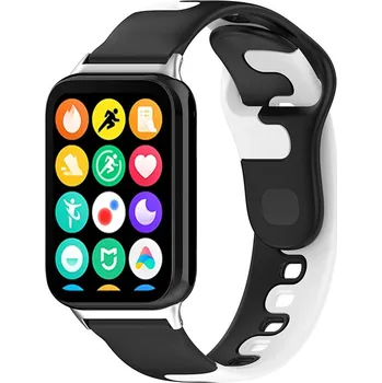Příslušenství k chytrým hodinkám eses Silikonový řemínek pro Xiaomi Redmi Watch 4, 5, 6 a Smart Band 8 Pro a 9 Pro - Černo bílý
