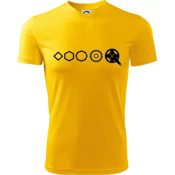 Evoluce pedály - Dětské triko sportovní (dresovina) - 122 cm/6 let ( Žlutá )