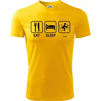 Chlapecké tričko Eat sleep záchod - Dětské triko sportovní (dresovina) - 134 cm/8 let ( Žlutá )