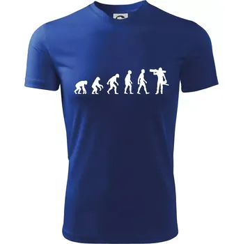 Chlapecké tričko Evoluce dřevorubec - pila a kmen - Dětské triko sportovní (dresovina) - 134 cm/8 let ( Královská modrá )