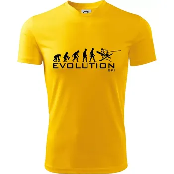 Chlapecké tričko Evoluce lyžování - Dětské triko sportovní (dresovina) - 134 cm/8 let ( Žlutá )