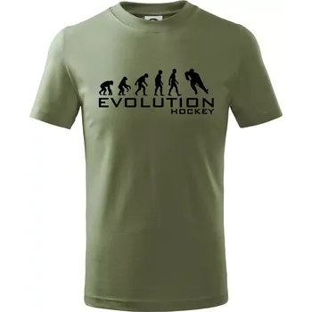Chlapecké oblečení Evoluce Hockey - hráč - Tričko dětské bavlněné - 146 cm/10 let ( Khaki )