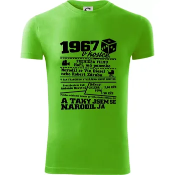 Pánské oblečení 1967 v kostce - Viper FIT - Pánské zůžené tričko - M ( Apple Green )