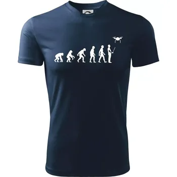 Dron evoluce - Dětské triko sportovní (dresovina) - 146 cm/10 let ( Námořní modrá (velmi tmavá - téměř černá) )