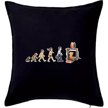 Polštář Evoluce 3D tisk - Polštář 50x50 - 50x50 - Včetně výplně ( Černá )