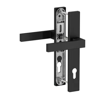 Dveřní kování Hliníková sada se štítem klika/klika, černý broušený elox