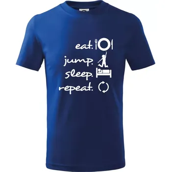 Chlapecké tričko Eat jump sleep repeat - Tričko dětské bavlněné - 98 cm / 2 roky ( Královská modrá )