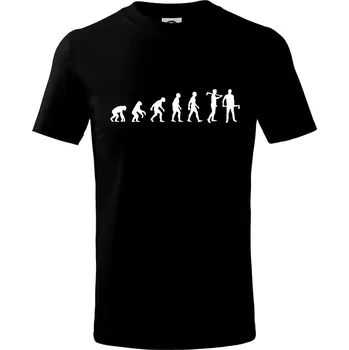 Chlapecké tričko Evoluce dřevorubec - sekera - Tričko dětské bavlněné - 98 cm / 2 roky ( Černá )