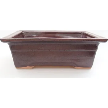 Květináč Keramická bonsai miska 18,5 x 13 x 6,5 cm hnědá